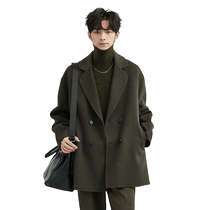 High-end solid color one-hand-length double-sided wool coat Piaget Zall 2023 early winter Korean style woolen coat