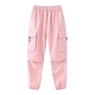 儿童运动裤户外防泼水冲锋裤2025秋季女童休闲长裤男童防风工装裤