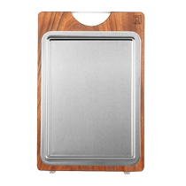 (Self-operated) Sanbonsheng Japanese stainless steel cutting board solid wood fruit cutting board sticky chopping board panel household double-sided