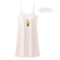 Gong Die (cool type) Snoopy ladies nightgown summer pure cotton sweet girly princess style pajamas with breast pads