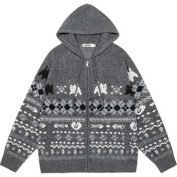 Guuka fair isle cardigan sweater jacket