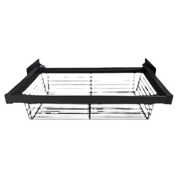 Wardrobe pull basket drawer damping telescopic trouser rack cloakroom hardware accessories built-in pull clothes storage rattan basket