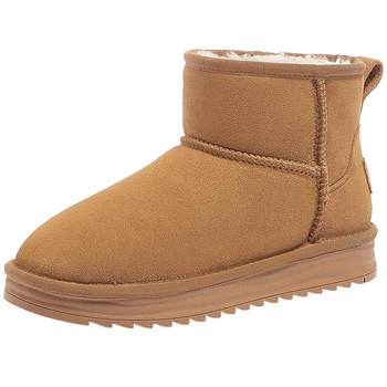 Camel snow boots plus fleece warm short boots