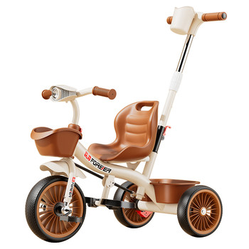 Permanent push and ride dual-purpose tricycle, one vehicle with multiple uses