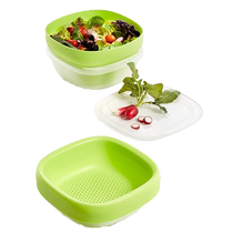 (Self-operated) Lekui folding drain crisper platinum silicone household refrigerator storage fruit basket sink lid