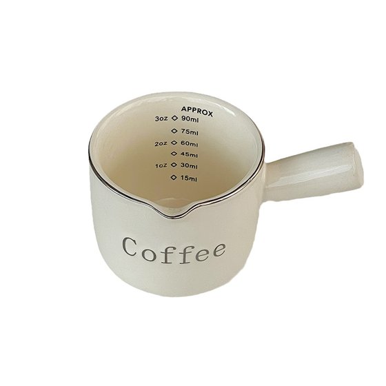 Muni INS cream coffee small milk cup with a scale ceramic coffee amount cup extraction cup with milk pot milk can