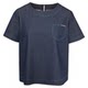 Pink and blue wardrobe 2026 summer new fashion small shirt soft denim contrast color stitching top for women