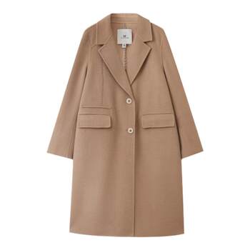 Shuiyunjian pure wool coat mid-length double-sided woolen coat women's minimalist style right shoulder 2025 autumn and winter new style