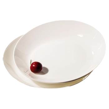 Pure white bone porcelain meal household soup plate round shape
