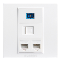 Type 86 concealed 3-hole Gigabit network port with fiber optic panel fiber optic three-position Category 6 network cable computer socket