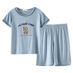 Summer Modal thin children's pajamas men and girls' home service cartoon baby set two -piece short sleeve