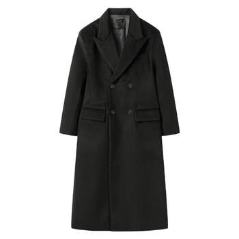 Baikouyang old money style classic X silhouette waist thickened woolen coat woolen coat