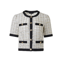 (Black and white elegance - same style in shopping malls) MAXRIENY Qianjin Xiaoxiang style straightforward straight floral gauze jacket