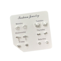 
s925 silver sterling silver earrings earrings for women new temperament design set combination student simple and small