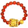 Chao Acer, good things happen, gather wealth, gold-swallowing beast Pixiu, gold agate ring, solid gold beads, birthday gift