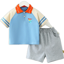 (Cool and breathable) Qiqi Xiong boys summer suit baby short-sleeved suit childrens polo shirt t-shirt thin