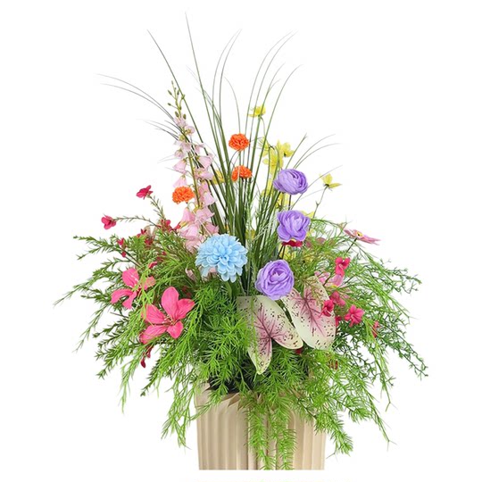 新款莫奈花园森系仿真花婚礼地排花商场网红拍照打卡橱窗摆设婚庆