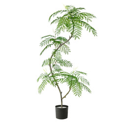Jacaranda Artificial Plant, Nandina Bamboo Floor-Standing Potted Plant, Indoor Large Artificial Green Plant Ornament, Living Room Light Luxury Decoration