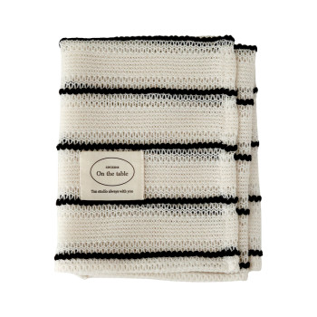 French black and white striped napkin high-end decorative cloth French black and white striped napkin high-end decorative cloth