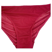 Loose large size mid-high waist thin briefs for men new comfortable transparent mesh sexy half hip-covering briefs