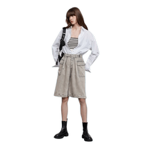 Fabrique Cargo Belt Tencel Denim Shorts