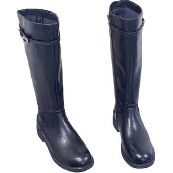 2025 winter new retro high knight boots women's black side zipper slim versatile boots fashionable women's boots