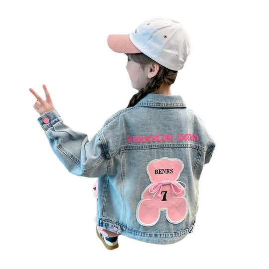 女童外套2025新款春秋款儿童洋气时髦网红牛仔上衣秋装女孩夹棉潮