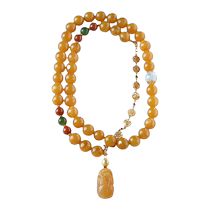 Potala Palace Beeswax Southern Red Jasper Pendant Necklace Womens Beaded Clavicle Chain Tibetan Ethnic Style Niche Design