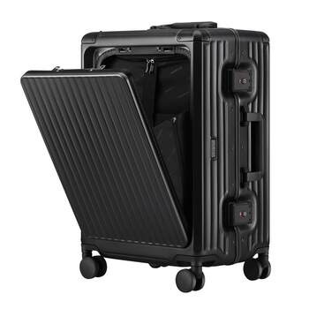 Roaming business travel suitcase aluminium frame suitcase multi-functional open trolley case 20 inches boarding 24 men and women