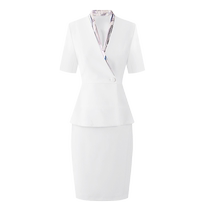 Short-sleeved commuter suit fashion goddess style jewelry store manager work clothes hip-covering skirt slimming customer service formal wear