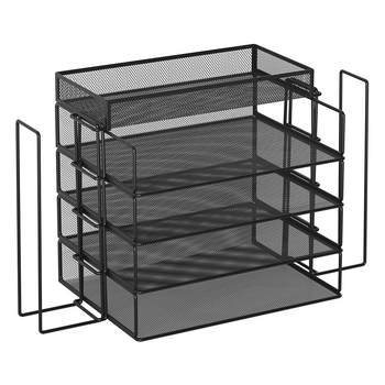 A4 metal desktop file rack multi-function book stand storage box desktop file frame information storage rack file storage rack iron multi-layer folder rack file classification rack