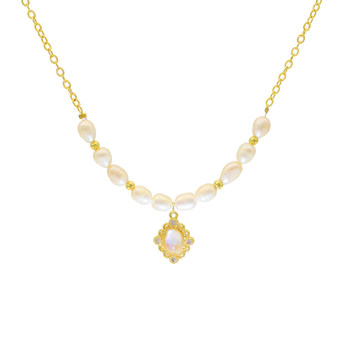 Door of dreams baroque natural freshwater pearl necklace women's french retro palace style necklace clavicle chain