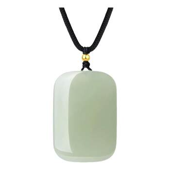 Zhou taisheng's safe and sound brand gold inlaid hetian jade pendant