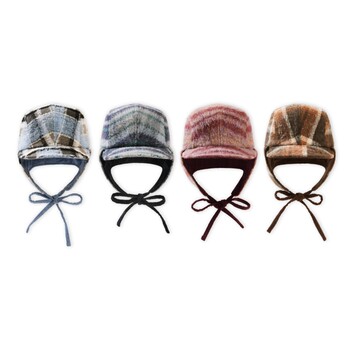 ໝວກ shangsen wool lei feng ຂອງແມ່ຍິງປີ 2025 ໃໝ່ 2025 ຫມວກປ້ອງກັນຫູເພື່ອຮັກສາຄວາມອົບອຸ່ນແລະປ້ອງກັນຄວາມເຢັນດ້ວຍຂອບເພື່ອສະແດງໃຫ້ເຫັນໃບຫນ້າຂະຫນາດນ້ອຍ plaid