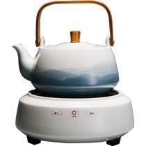 Rongshan Hall Appliances Electric Pottery Stove Tea Stove Tea Stove Cooking Tea Stove Anti-Burn Beam Ceramic Burning Kettle Ink Zen of Zen Kiln White Porcelain