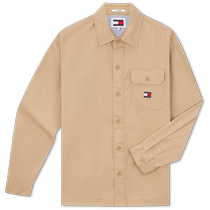 Tommy24 autumn and winter men and women pure cotton retro arch patch embroidered loose shirt jacket DM0DM18887