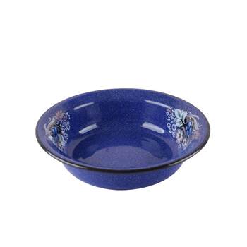 Thickened wide-edged enamel iron plate barbecue tableware
