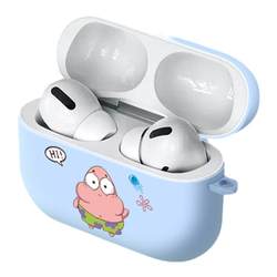 스폰지밥 네모바지 패트릭 스타 적용 가능한 airpods3 보호 커버 Apple 헤드폰 보호 케이스 airpodspro2 무선 블루투스 헤드셋 커버 아이팟 박스 2세대 및 3세대 airpod 부드러운 액체 실리콘