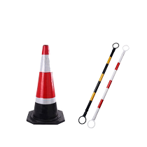 Safety rubber pvc road cone reflective red ice cream cone roadblock cone warning pile telescopic connecting rod square cone-shaped barrel