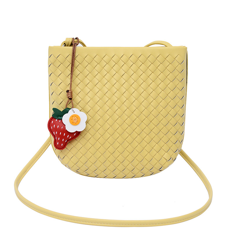 Summer niche woven bucket bag for women crossbody handbag