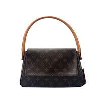 (Self-operated) Used 95 new lv Louis Vuitton looping womens shoulder bag flap vegetable tanned leather interior updated
