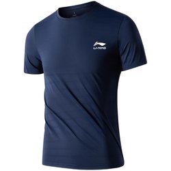 Li Ning Rekindles short-sleeved T-shirt men's summer ice silk sports quick-drying clothing running fitness tops training badminton clothing