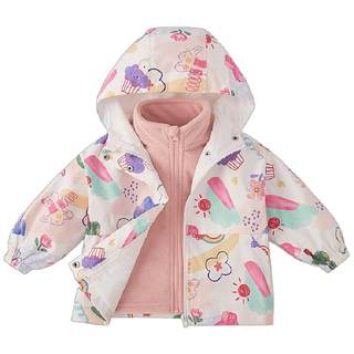 Three-proof and antibacterial soft shell jacket, children's jacket, three-in-one jacket for boys, autumn and winter outdoor velvet jacket for girls, winter jacket