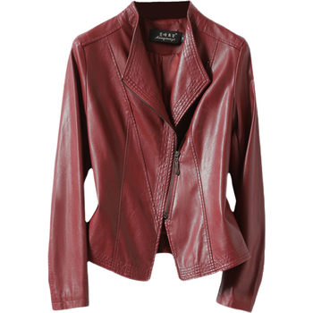 Haining leather women's short slim fit plus size women's jacket