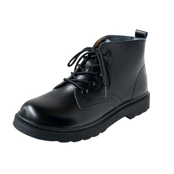 British leather shoes korean version ins heightening men's martin boots