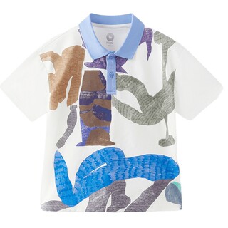 Mqd children's clothing boys polo shirt 2025 summer new contrast color splicing children's short-sleeved t-shirt loose national style top