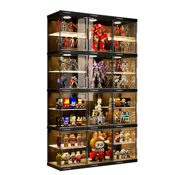 Adjustable layered lighting display plus hand-made display cabinet