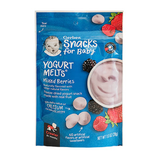 美国GERBER嘉宝 混合莓水果味酸奶婴儿奶豆溶豆 婴幼儿宝宝零食味