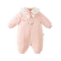 David Bella baby autumn and winter clothing girl baby one-piece national style newborn quilted romper fashionable clothes