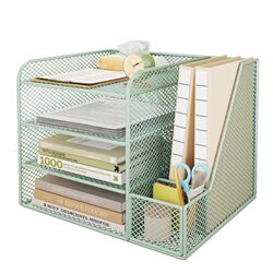 Desktop File Storage Rack, Office Desk Organizer, Multi-Layer A4 File Rack, Document Frame, File Holder, Metal Book Organizer, File Storage Box, Stationery Supplies, Book Stand